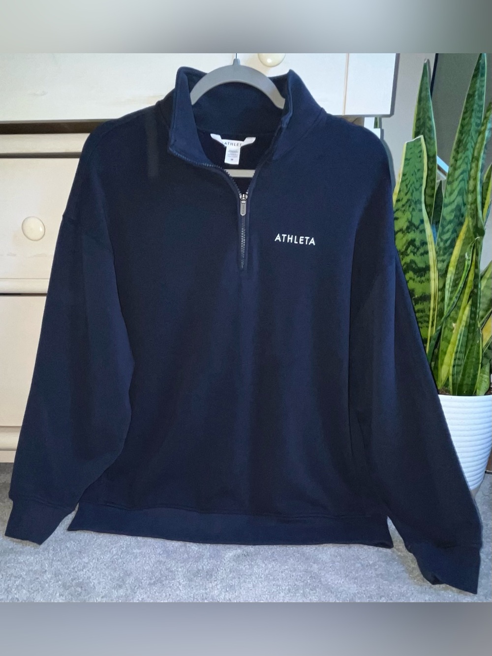 Athleta Forever Fleece 1/4 Zip Sweatshirt “Find Your Movement”